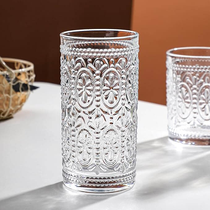 Romantic Highball Drinking Glasses – Set of 6 (12 oz)