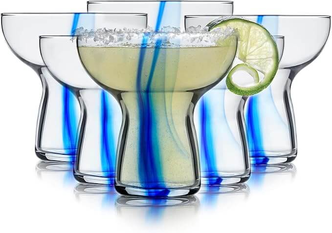 Blue Ribbon Stemless Margarita Glasses – Set of 6