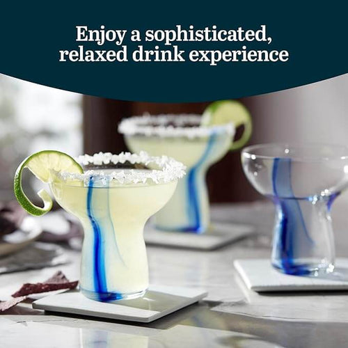 Blue Ribbon Stemless Margarita Glasses – Set of 6