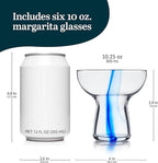 Blue Ribbon Stemless Margarita Glasses – Set of 6