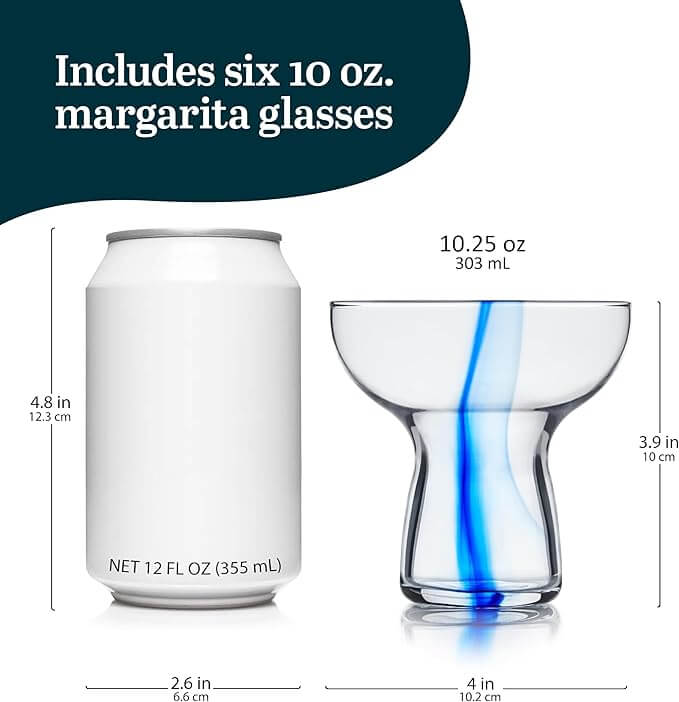 Blue Ribbon Stemless Margarita Glasses – Set of 6