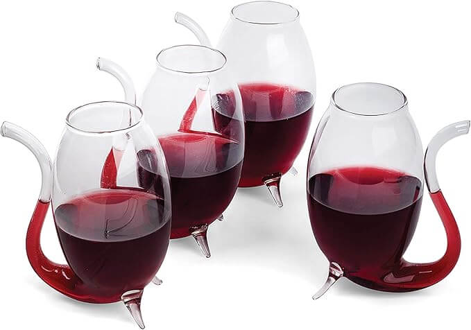 Hand Blown Glass Port Sippers – Set of 4 (2.75 oz)