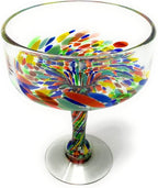 Confetti Carmen Hand Blown Margarita Glasses – Set of 4 (16 oz)