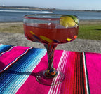 Confetti Carmen Hand Blown Margarita Glasses – Set of 4 (16 oz)