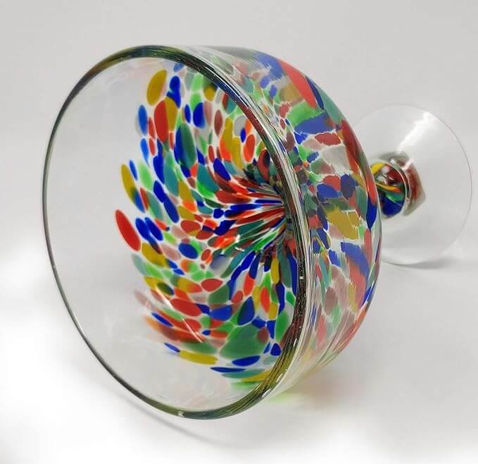 Confetti Carmen Hand Blown Margarita Glasses – Set of 4 (16 oz)
