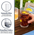 Faceted Clear Plastic Reusable Tumblers – Set of 8 (14 oz Rocks & 18 oz Water Cups)