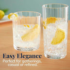 Faceted Clear Plastic Reusable Tumblers – Set of 8 (14 oz Rocks & 18 oz Water Cups)