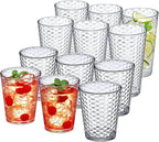 Snowflake Clear Reusable Plastic Tumblers – Set of 12 (16 oz & 24 oz)