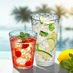 Snowflake Clear Reusable Plastic Tumblers – Set of 12 (16 oz & 24 oz)
