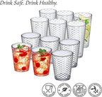 Snowflake Clear Reusable Plastic Tumblers – Set of 12 (16 oz & 24 oz)