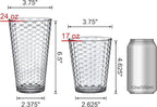 Snowflake Clear Reusable Plastic Tumblers – Set of 12 (16 oz & 24 oz)