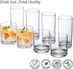 Probity Reusable Plastic Tumblers – Set of 8 (12 oz & 16 oz)