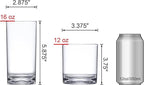 Probity Reusable Plastic Tumblers – Set of 8 (12 oz & 16 oz)