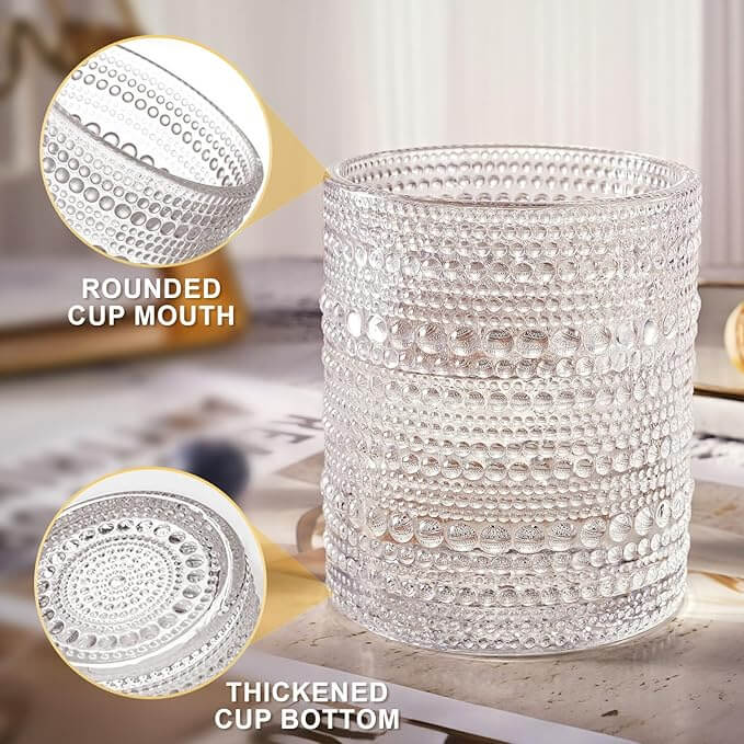 Hobnail Old Fashioned Rocks Glasses – Set of 6 (10 oz)