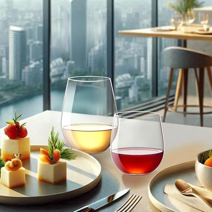 Cindy Unbreakable Tritan Stemless Wine Glasses – Set of 6 (14 oz)