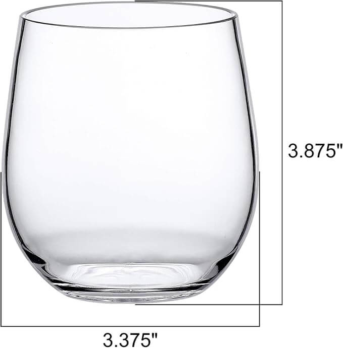 Cindy Unbreakable Tritan Stemless Wine Glasses – Set of 6 (14 oz)