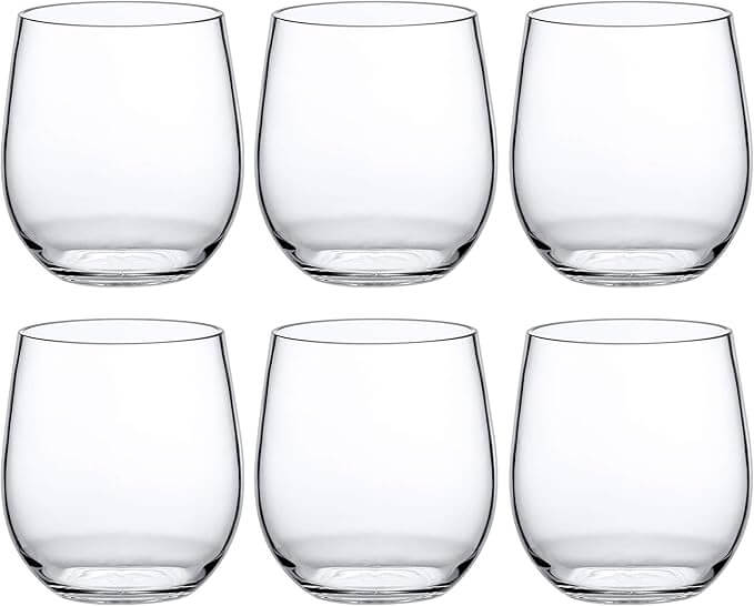 Cindy Unbreakable Tritan Stemless Wine Glasses – Set of 6 (14 oz)