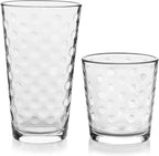 Polka Dot Tumbler & Rocks Glasses – Set of 16