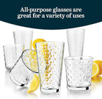Polka Dot Tumbler & Rocks Glasses – Set of 16