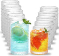 Hobnail Boho Drinking Glasses – Set of 12 (12 oz Highball & 10 oz Cocktail)