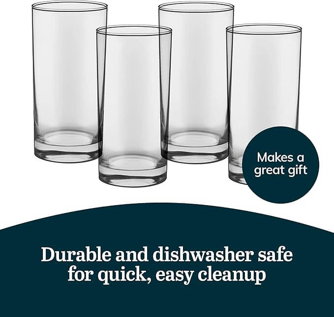 Heavy Base Drinking Glasses – Set of 8 (15.5 oz)