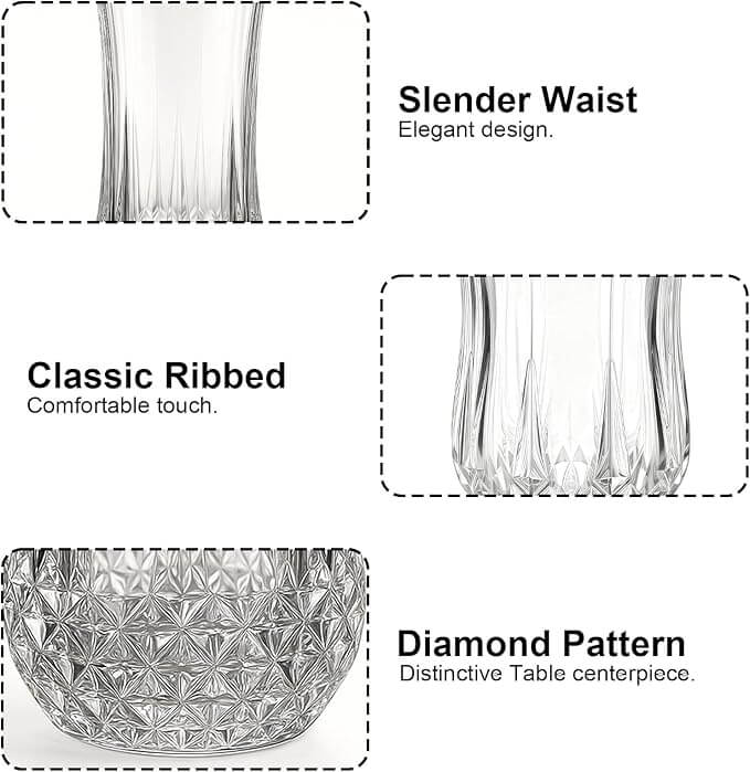 Curvature Drinking Glasses – Set of 8 (11 oz & 7 oz)