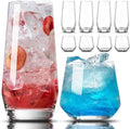 Tall Highball & Stemless Wine Glasses – Set of 8 (18 oz & 13 oz)