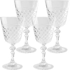 Clear Acrylic Plastic Wine Glasses – Set of 4 (15 oz)