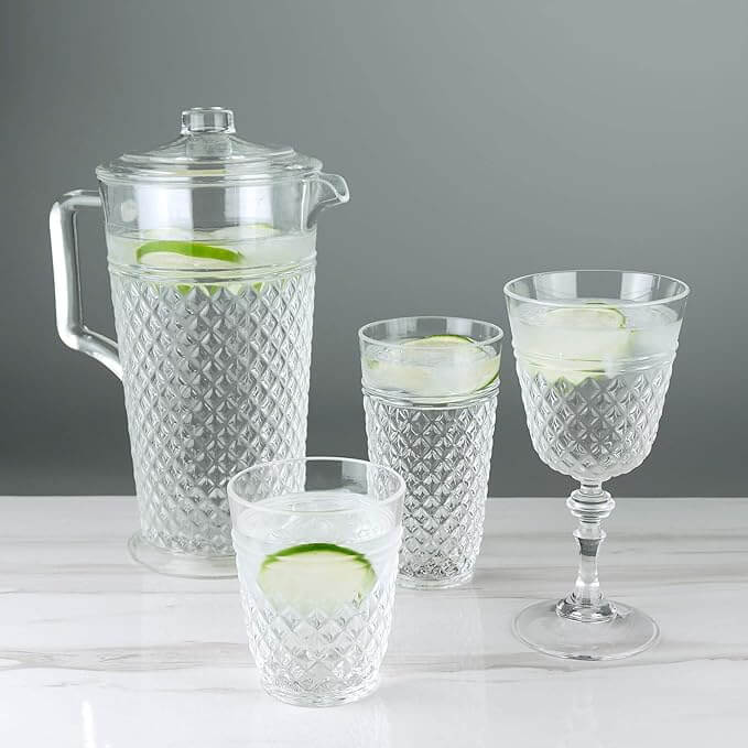 Clear Acrylic Plastic Wine Glasses – Set of 4 (15 oz)