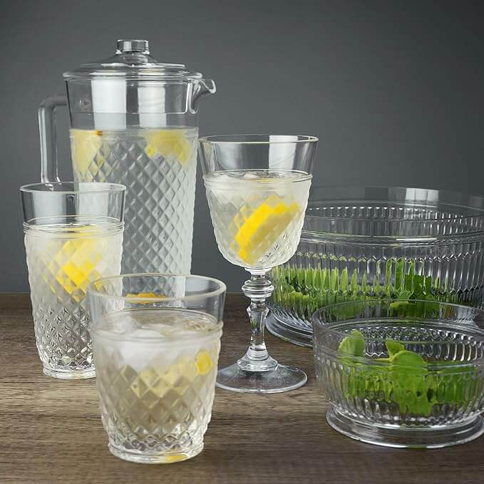 Clear Acrylic Plastic Wine Glasses – Set of 4 (15 oz)