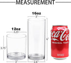Clear Reusable Plastic Tumblers – Set of 12 (12 oz & 16 oz)