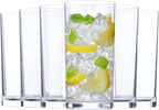 Classic Clear Plastic Reusable Tumblers – Set of 6 (16 oz)