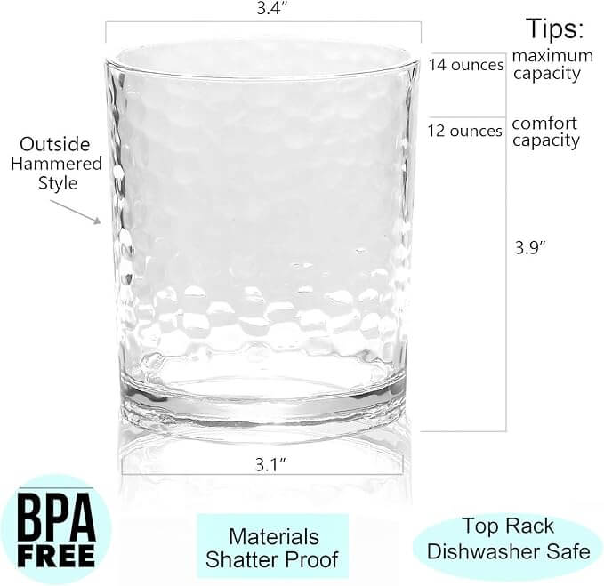 Hammered Style Acrylic Tumblers – Set of 8 (14 oz & 20 oz)