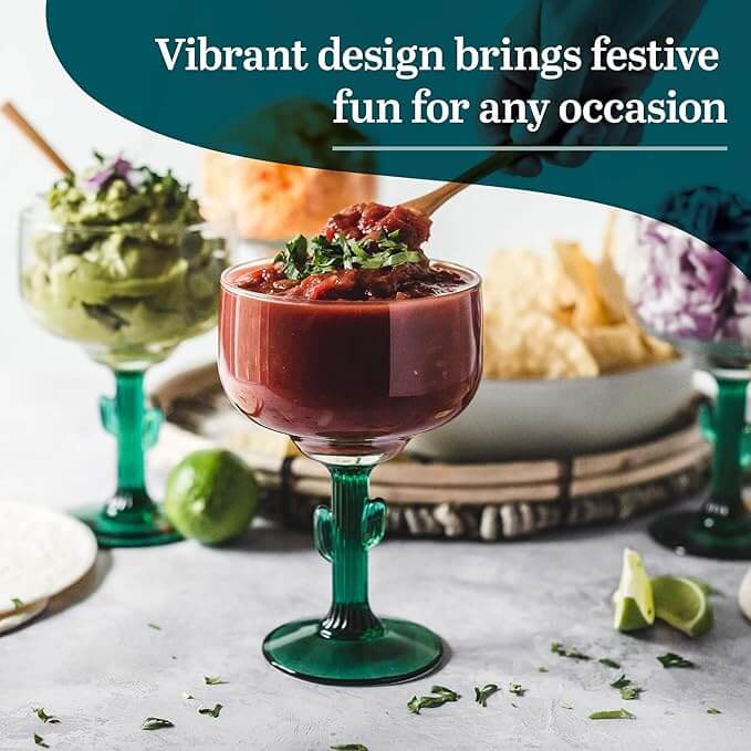 Cactus Margarita Glasses – Set of 4 (16 oz)